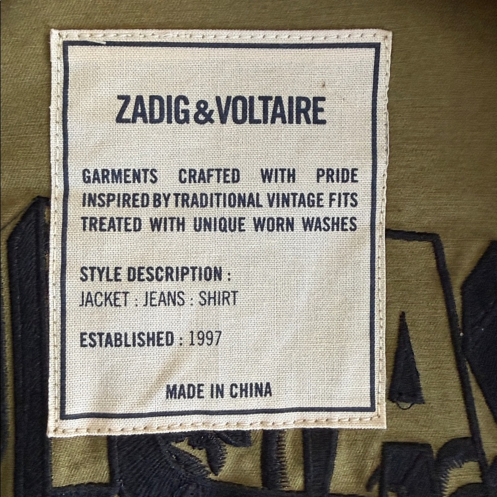 Zadig & Voltaire Camouflage Jacket Size Large - Picture 6 of 7